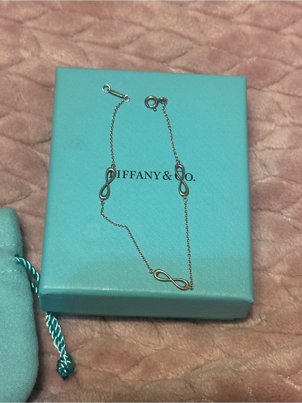Tiffany & Co. Silver Tiffany Infinity Bracelet - Blue Box